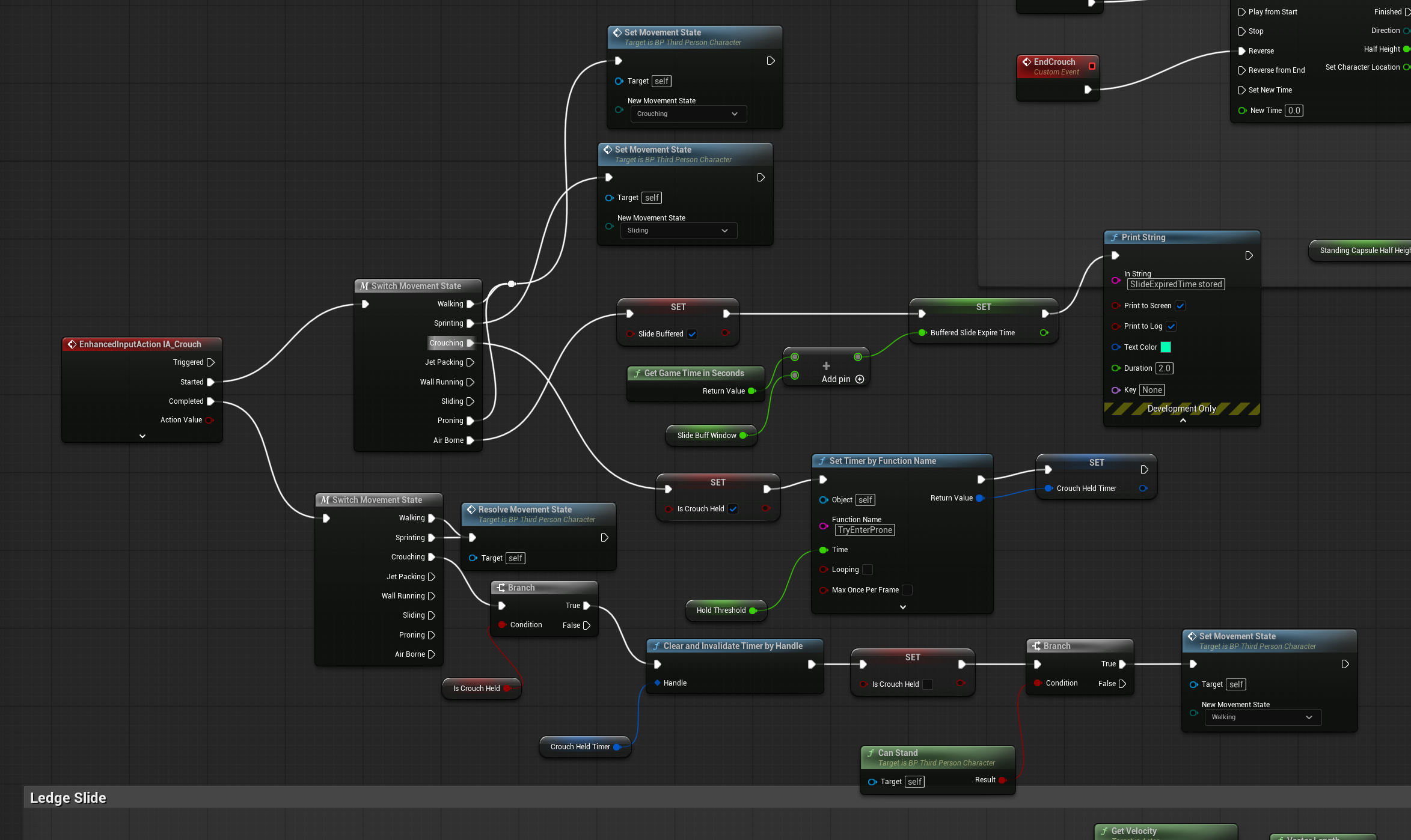 Crouch and Buffered Slide Logic